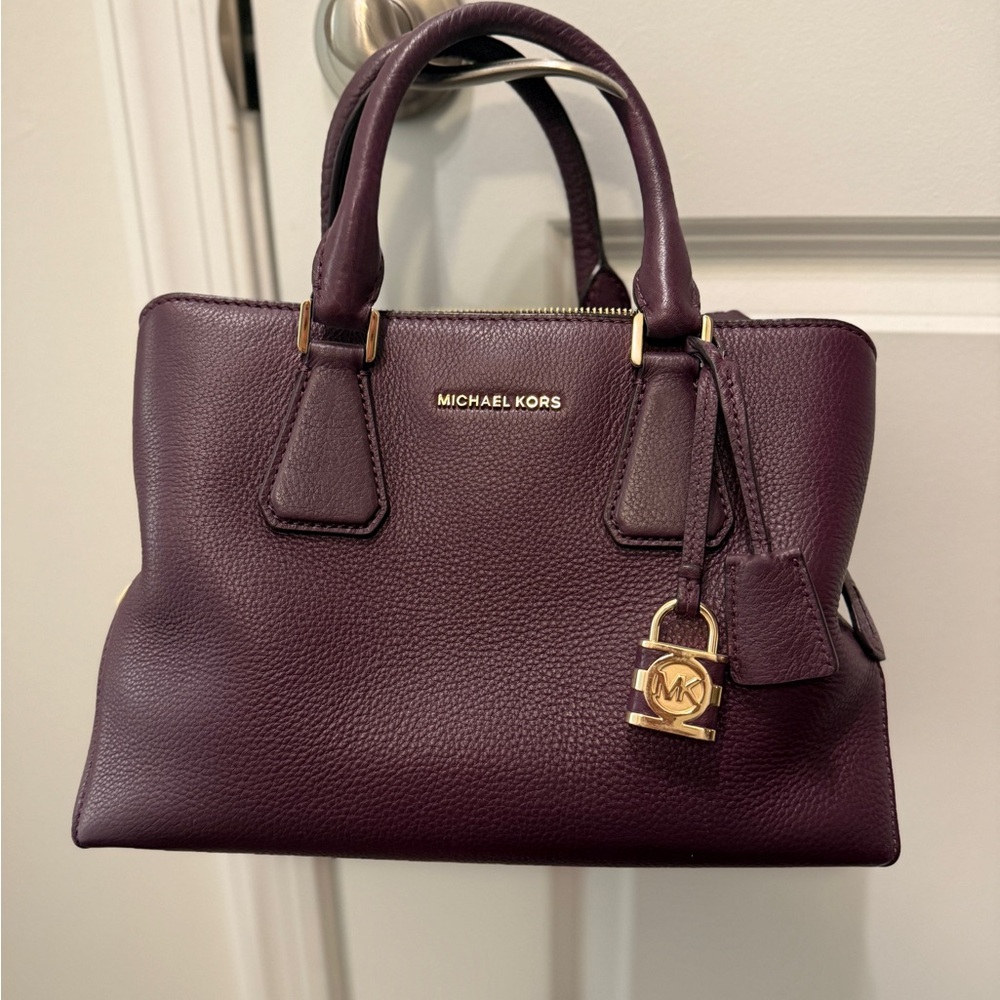 Michael Kors Deep Purple Leather Satchel